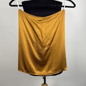 LilySilk 100% Mulberry Silk Mini Slip Skirt – 22mm Satin in Golden Bronze, XS